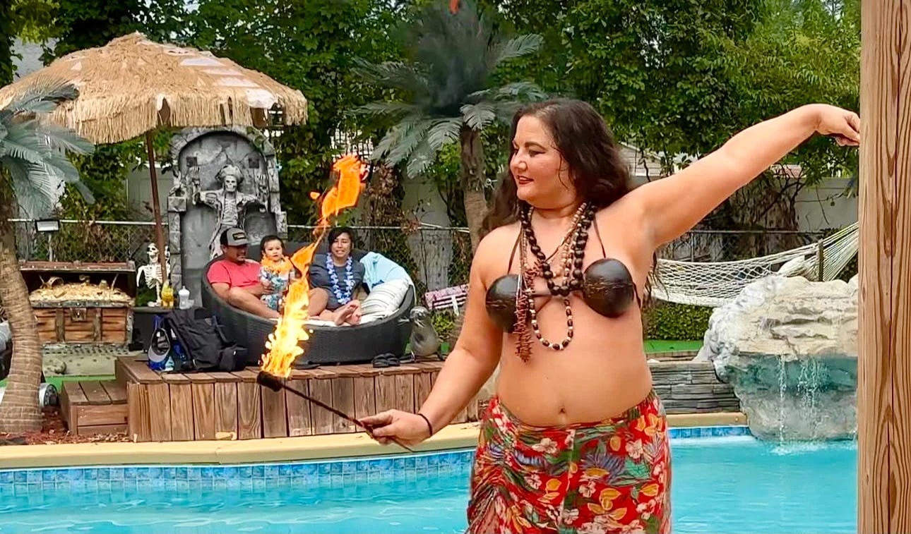 Lorenda performing island hula dance