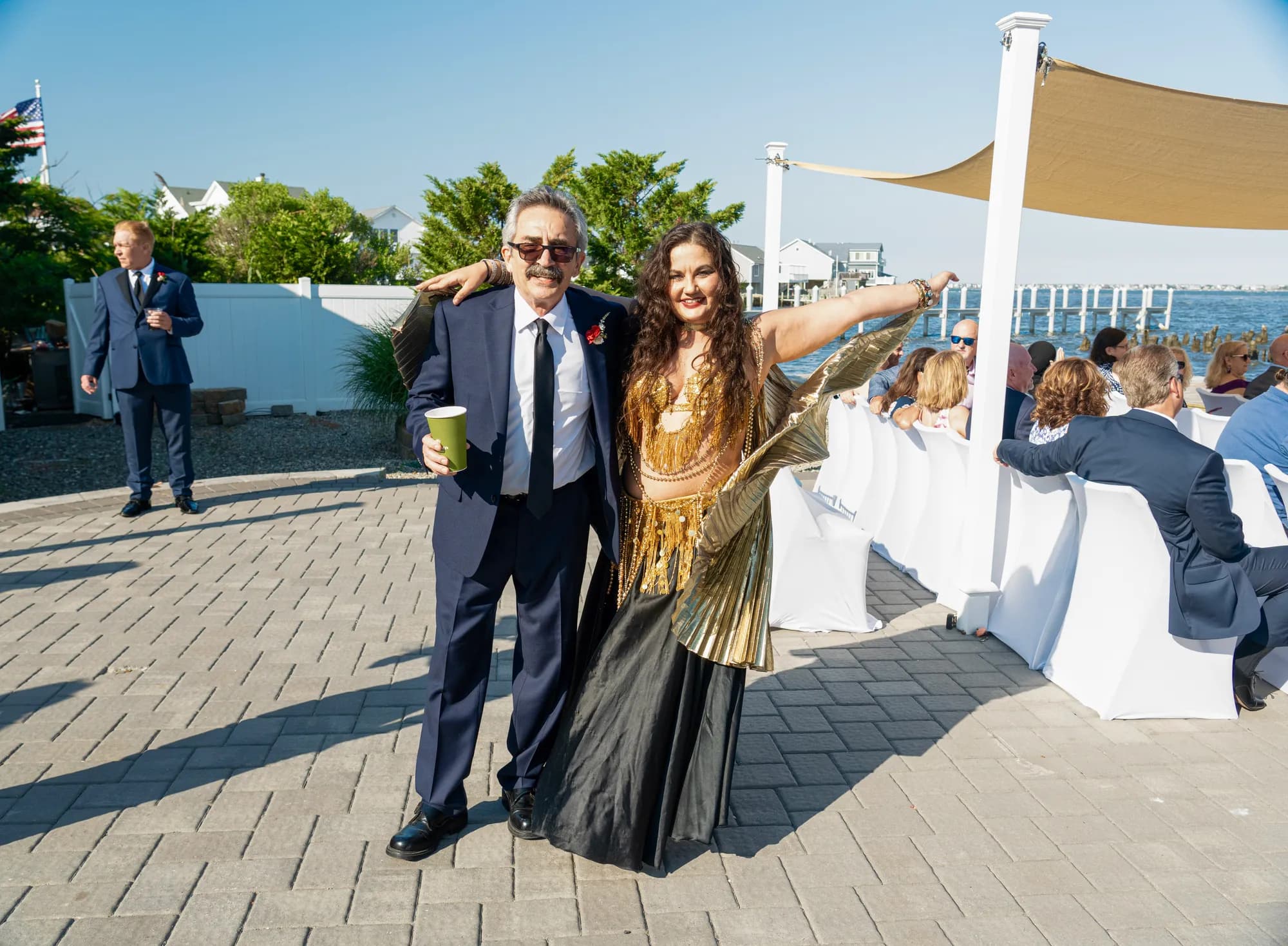 Lorenda belly dancing at a wedding celebration