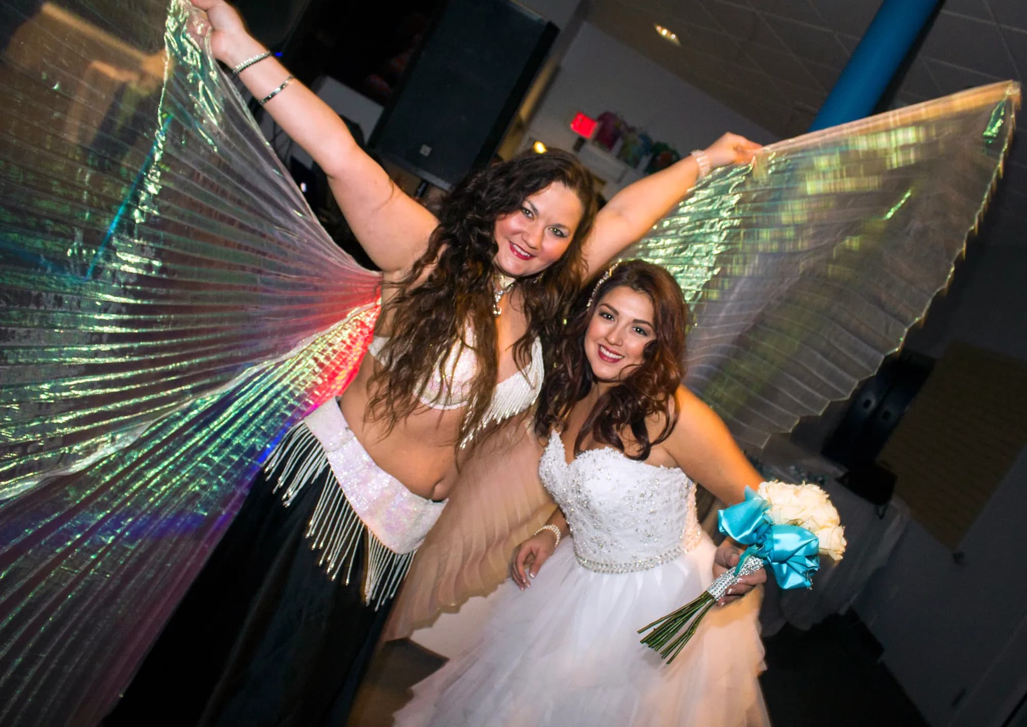 Lorenda belly dancing at a wedding celebration