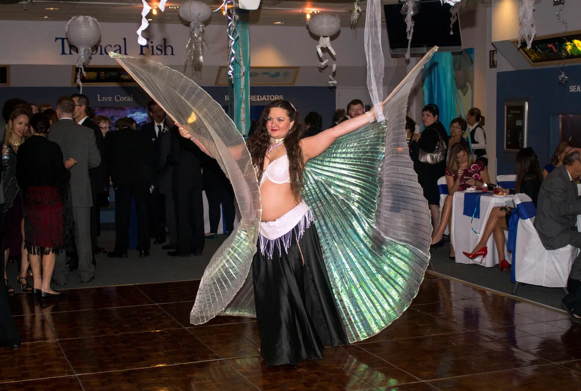 Lorenda belly dancing at a wedding celebration