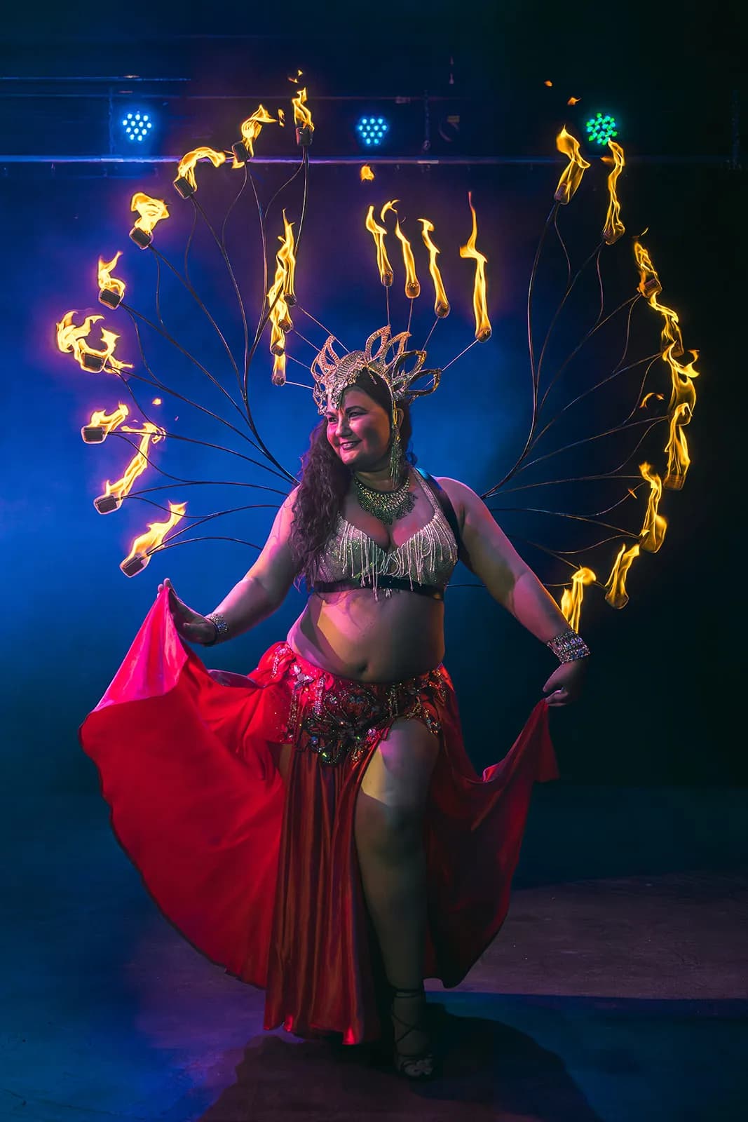 Lorenda belly dancing at a wedding celebration