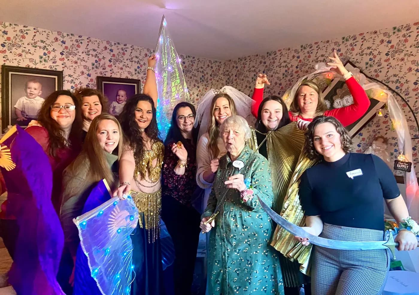 Lorenda teaching a belly dance class 26